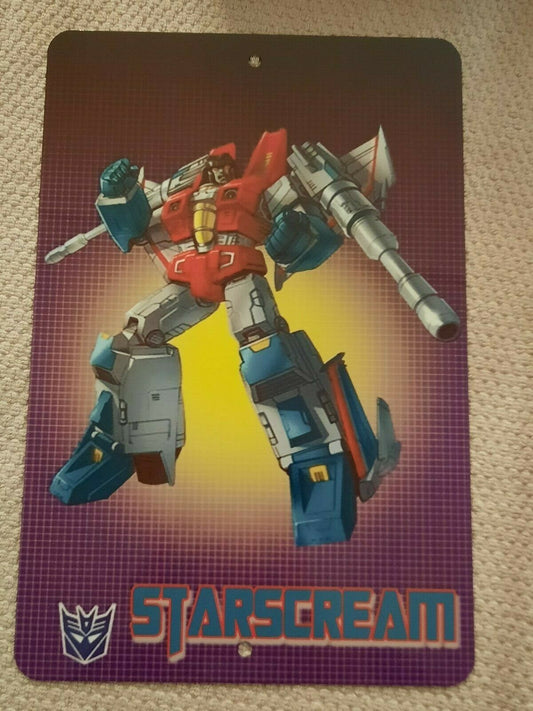 Transformers STARSCREAM Decepticon 8x12 Metal Wall Sign