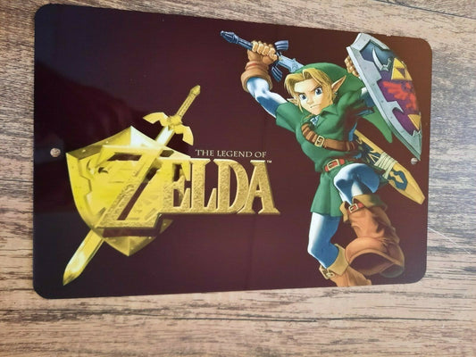 The Legend of Zelda Link 8x12 Metal Wall Sign Retro 80s