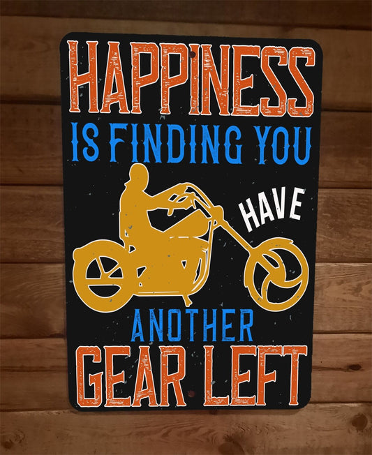 Happiness is Finding Another Gear Motorcycle 8x12 Metal Wall Sign Garage Poster