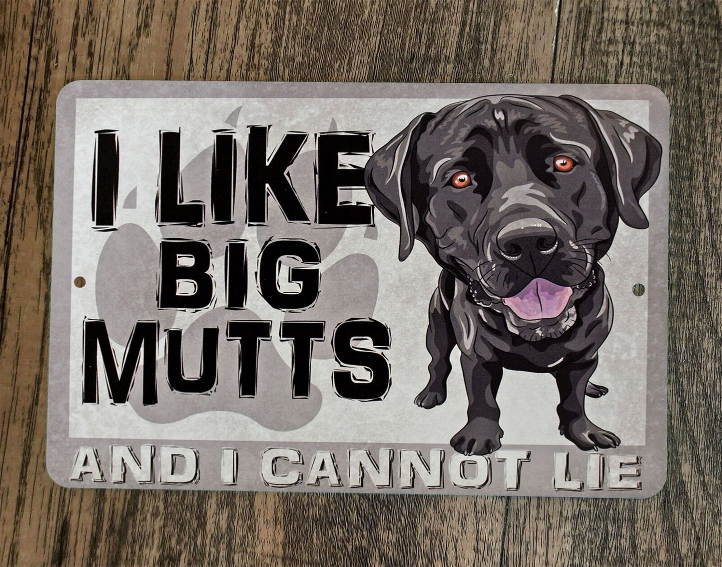 I Like Big Mutts and I cannot Lie 8x12 Metal Wall Dog Sign Poster