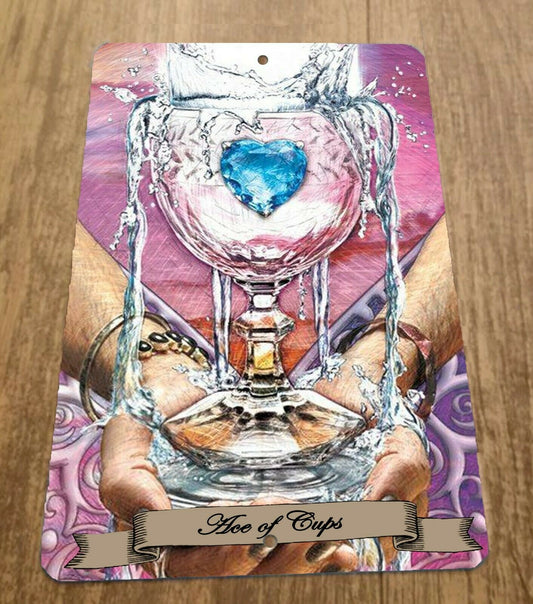 Ace of Cups Tarot Card Artwork 8x12 Metal Wall Sign Spiritual