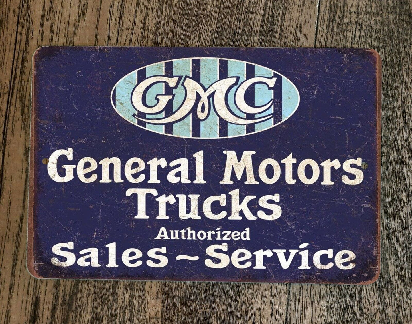 GMC General Motor Trucks Sales Service 8x12 Metal Wall Garage Sign Poster