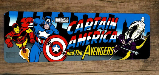 Captain America and the Avengers Video Game Arcade 4x12 Metal Wall Sign Marquee Banner Retro 80s