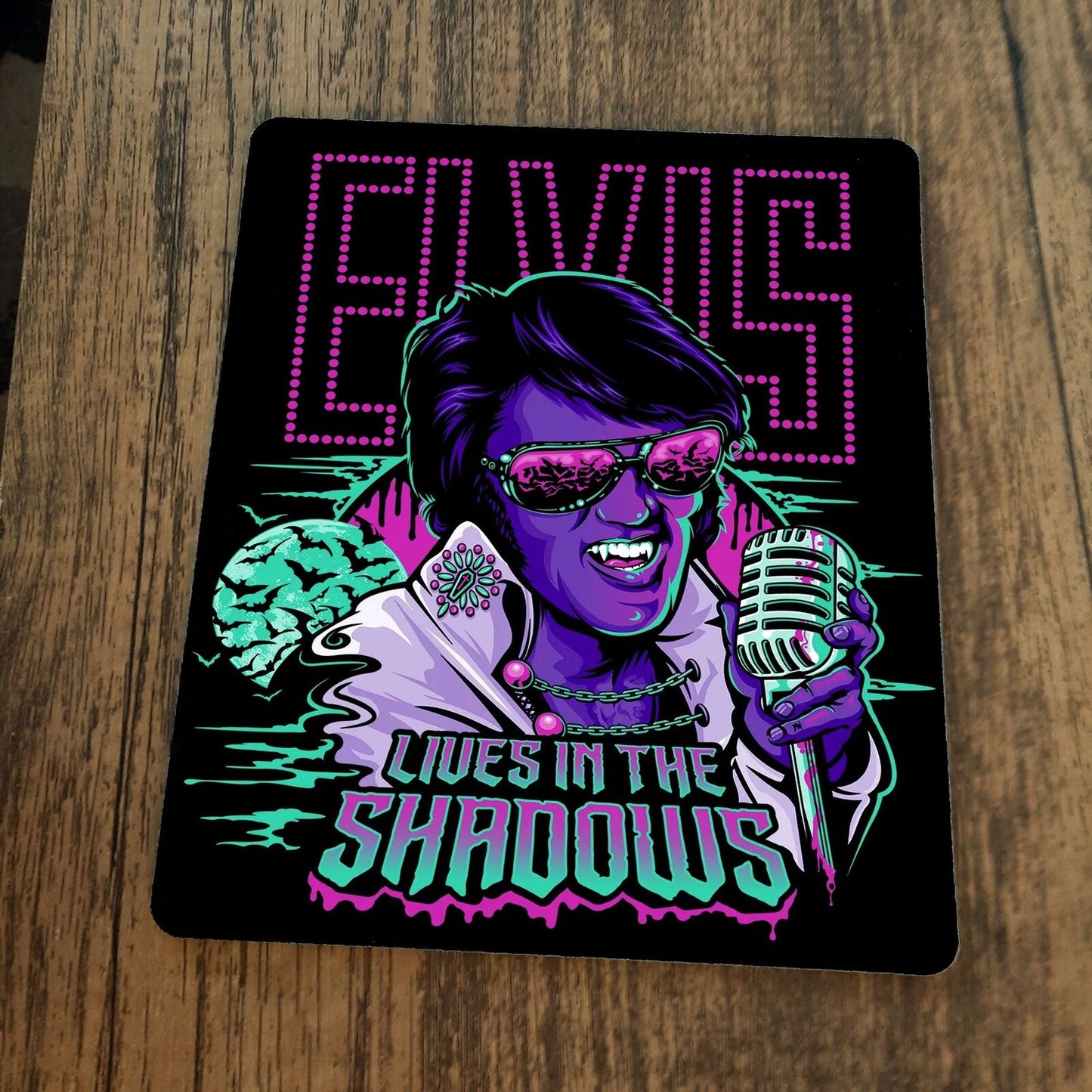 Elvis Lives in the Shadows Mouse Pad Count Presley