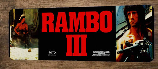 Rambo III 3 Arcade 4x12 Metal Wall Video Game Sign