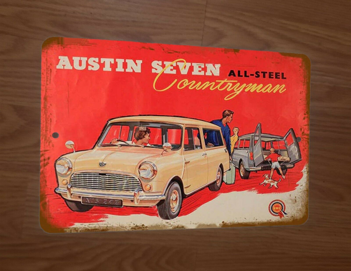 Vintage Austin Seven All Steel Countryman Wagon Art 8x12 Metal Wall Sign