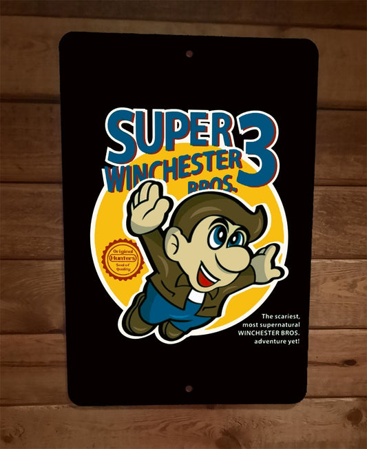 Super Winchester Bros 3 Mario Supernatural Parody 8x12 Metal Wall Poster Sign