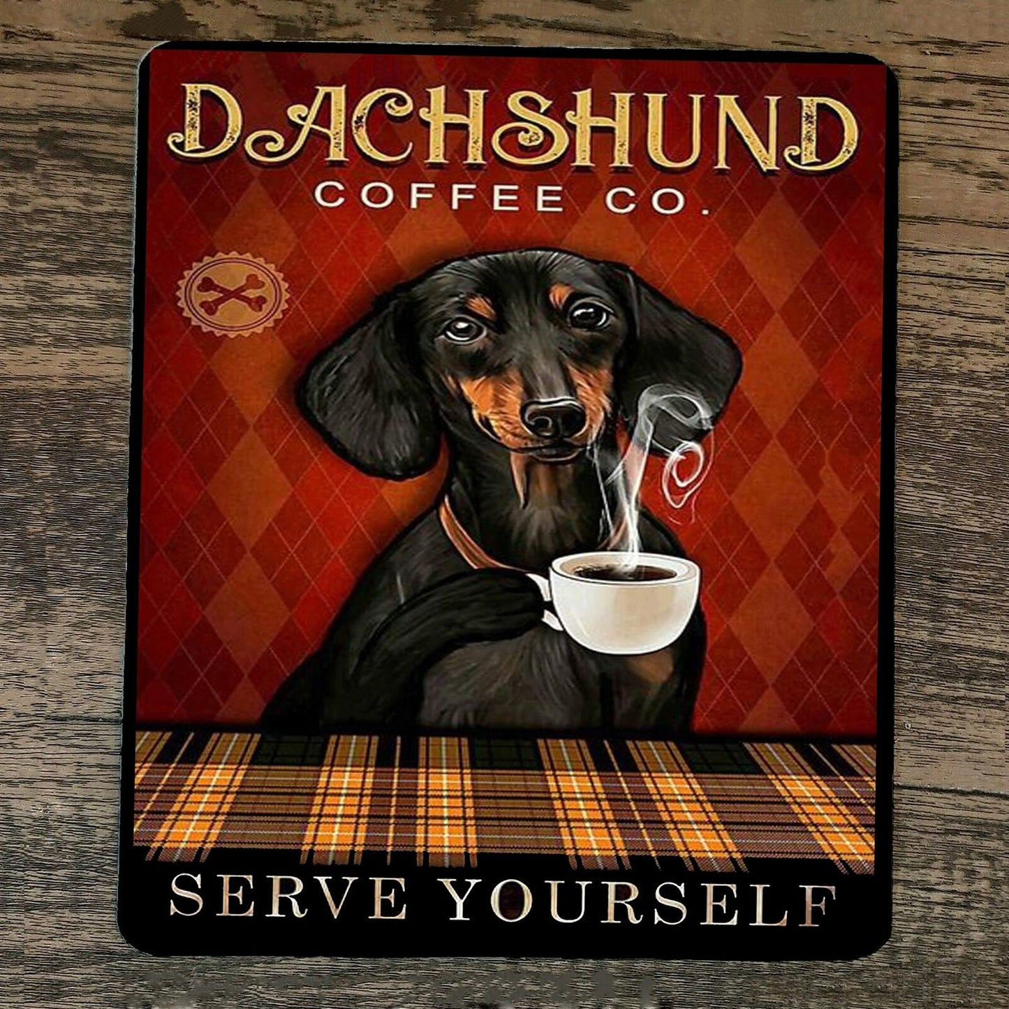 Mouse Pad Dachshund Coffee Serve Yourself