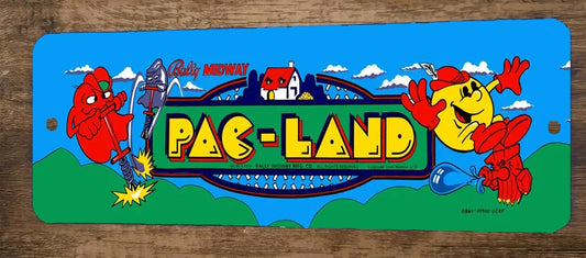 Pac Land Arcade 4x12 Metal Wall Video Game Sign