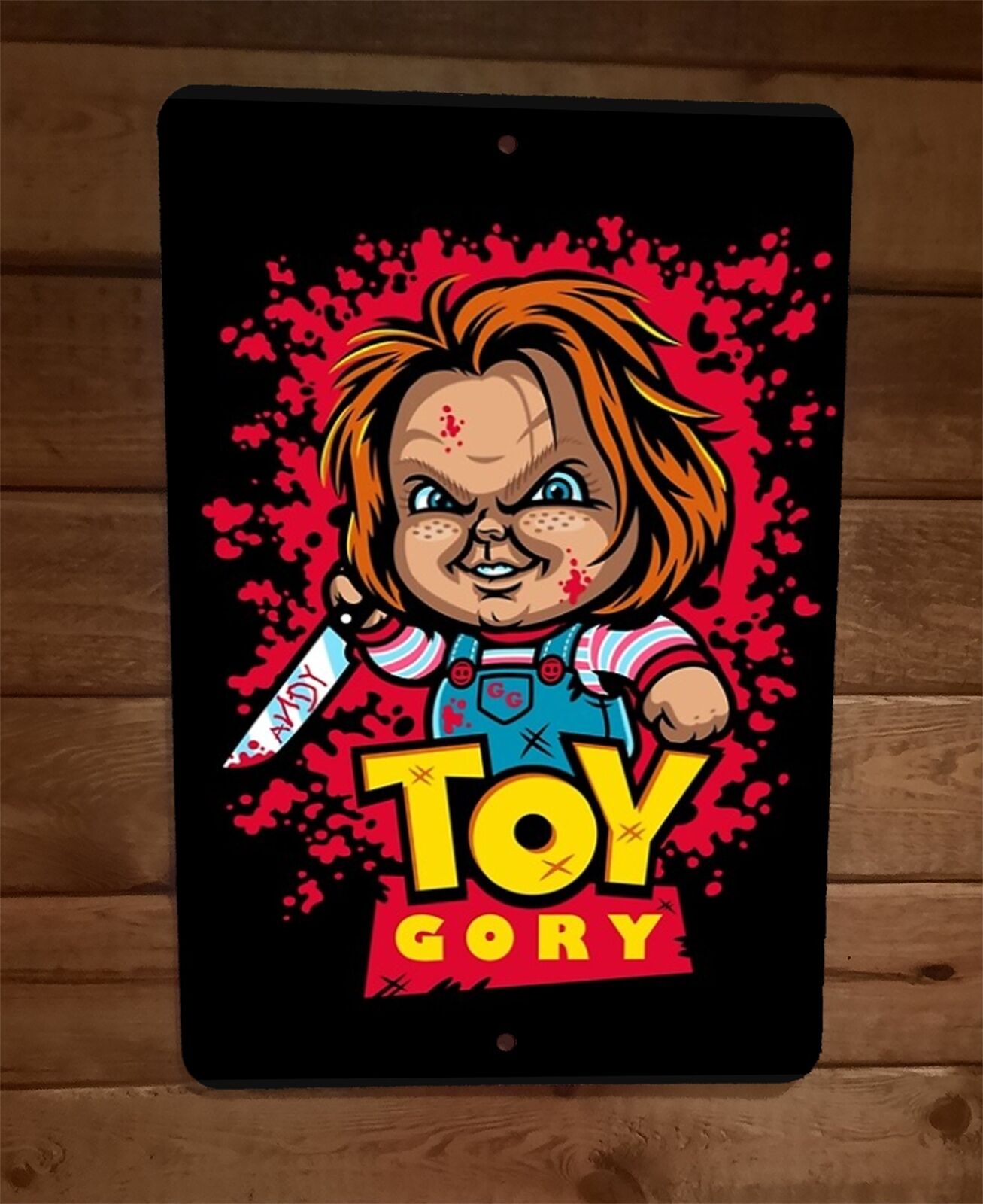 Toy Gory Chucky 8x12 Metal Wall Sign Poster Horror Childs Play – Sign Junky