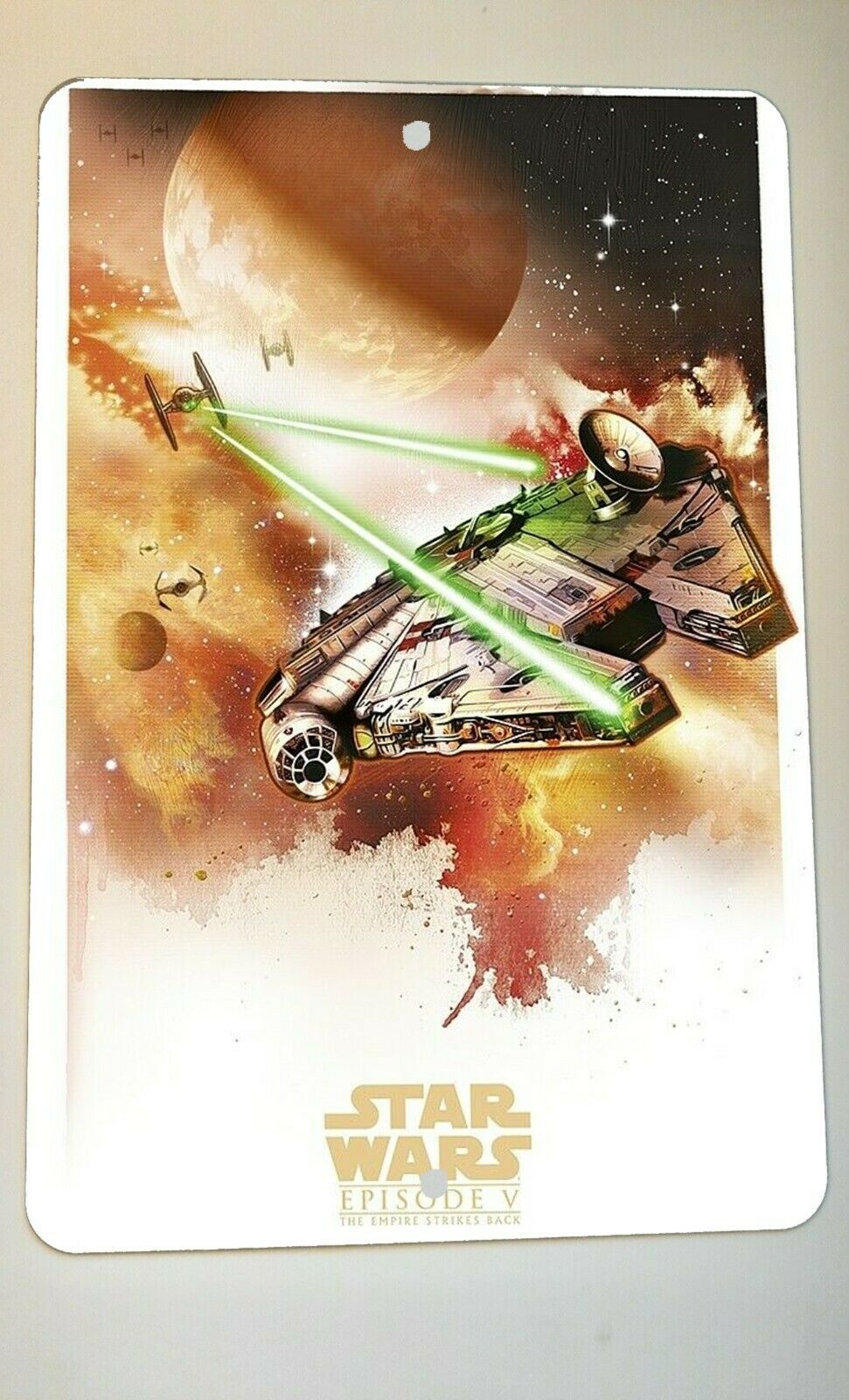 Star Wars Empire Strikes Back Millennium Falcon Art 8x12 Metal Wall Sign