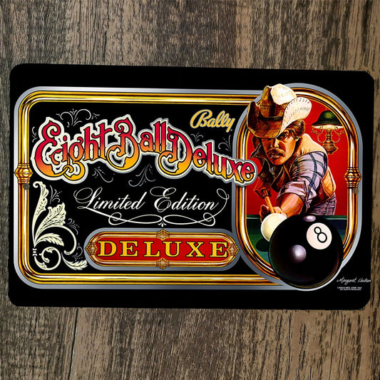 8 Eight Ball Deluxe Arcade 8x12 Metal Wall Video Game Sign
