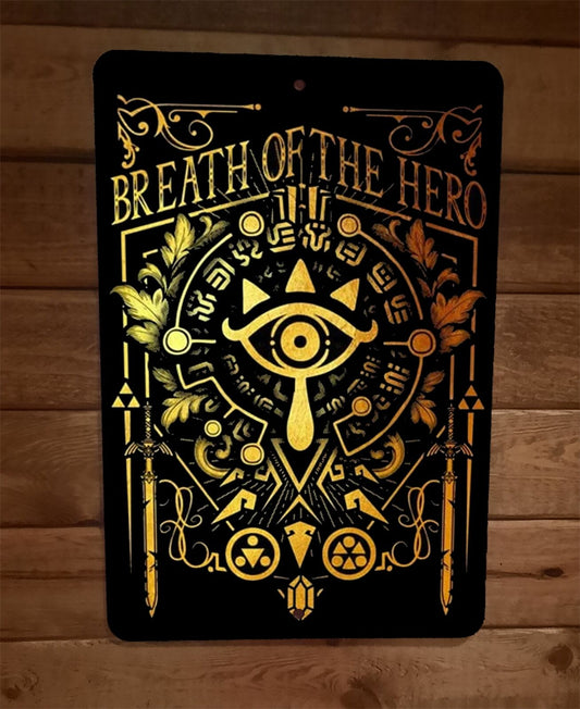 Breath of the Hero Legend of Zelda 8x12 Metal Wall Sign Video Game Arcade