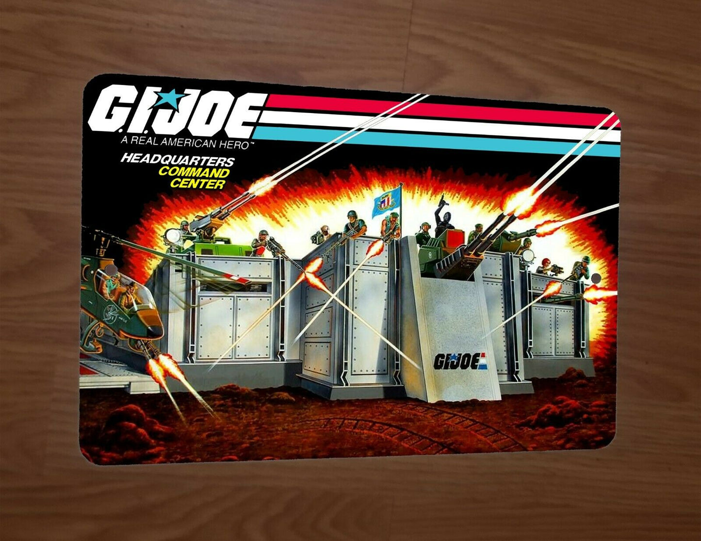 GI Joe Headquarters Command Center Artwork 8x12 Metal Wall Sign Retro 80s Cartoon