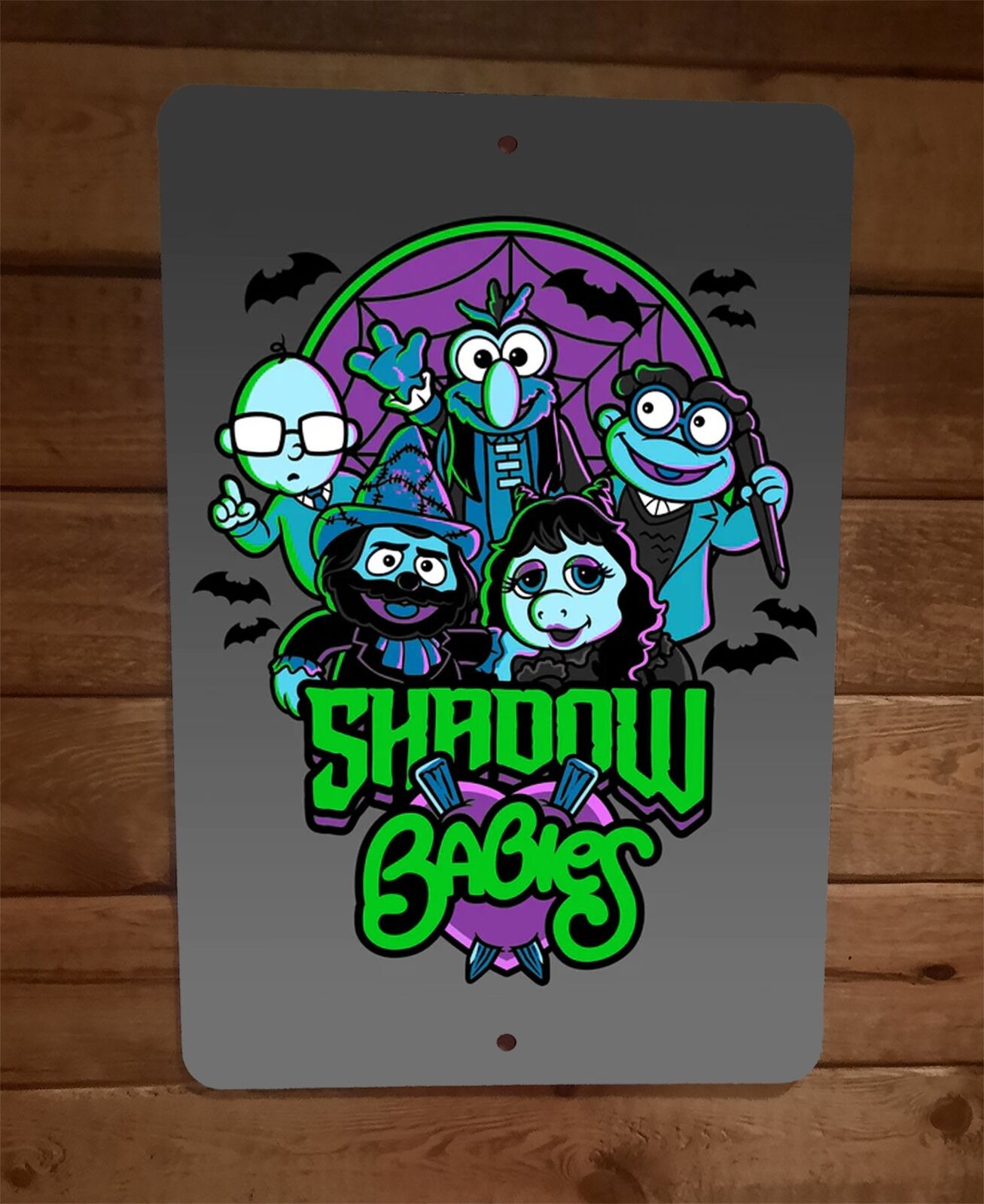 Shadow Muppet Babies Parody 8x12 Metal Wall Sign