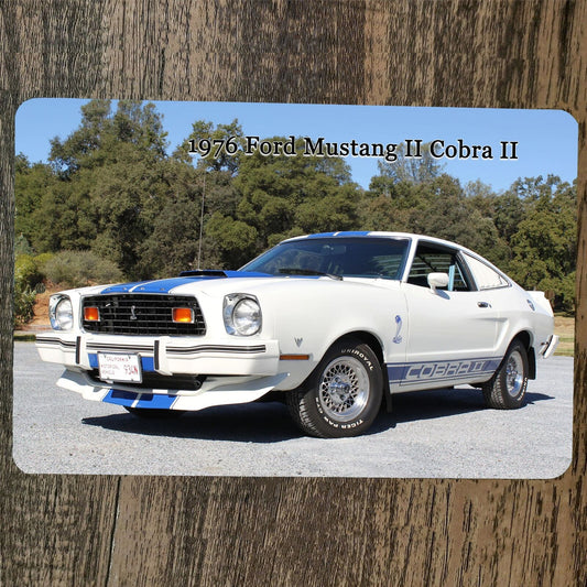 1976 Ford Mustang II Cobra II 2 Car 8x12 Metal Wall Garage Sign Poster