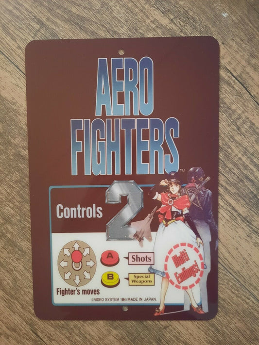 Aero Fighters 2 Video Game 8x12 Metal Wall Sign Arcade