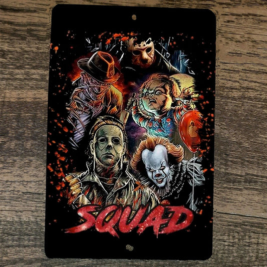Killer Horror Icons Squad 8x12 Metal Wall Sign Poster