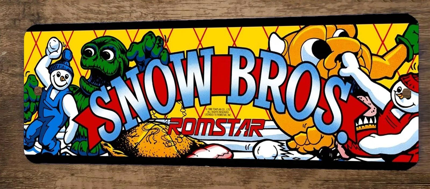 Snow Bros Arcade Video Game 4x12 Metal Wall Sign Marquee Banner Poster