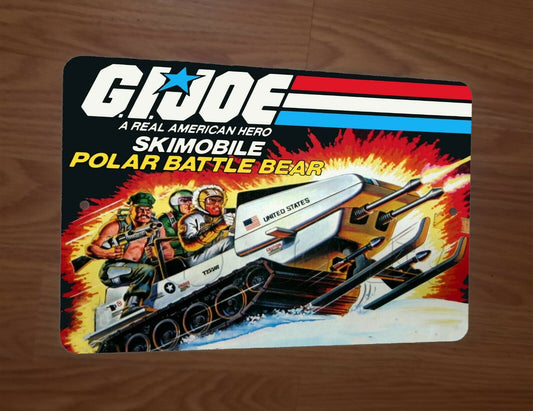 GI Joe Polar Battle Bear Skimobile Sled Artwork 8x12 Metal Wall Sign Retro 80s Cartoon