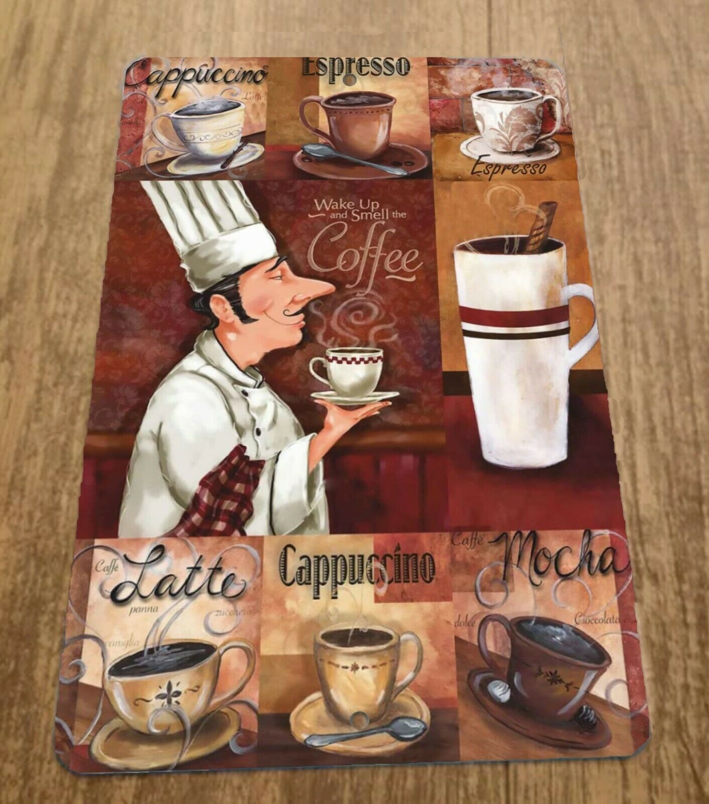 Wake Up and Smell the Coffee 8x12 Metal Wall Sign