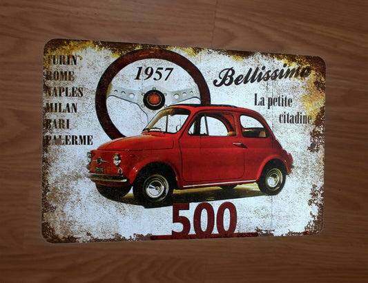 1957 Bellisima 500 Artwork 8x12 Metal Wall Car Sign