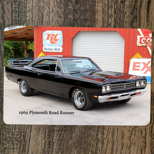 1969 Plymouth Road Runner Muscle Car 8x12 Metal Wall Garage Sign Poster