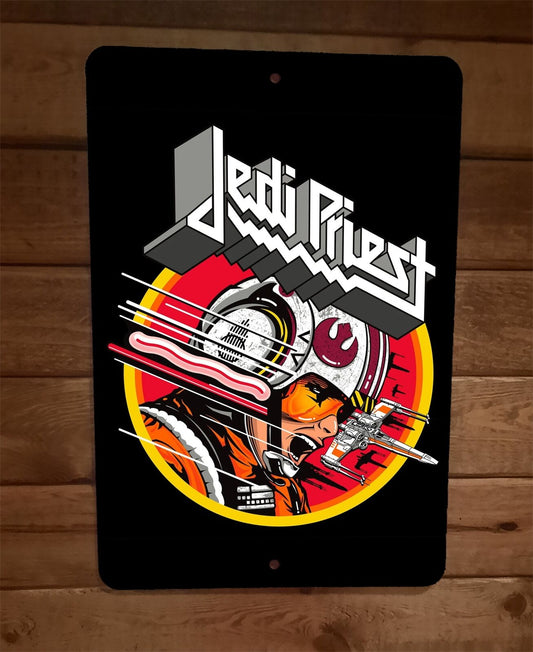 Jedi Priest X Wing Pilot Star Judas Wars Parody 8x12 Metal Wall Sign