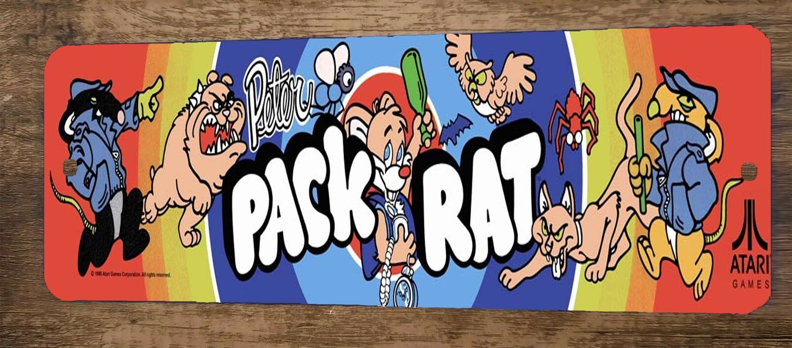 Peter Pack Rat Arcade 4x12 Metal Wall Video Game Sign – Sign Junky