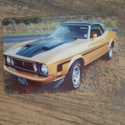 1973 Ford Mustang Mach 1 Convertible 8x12 Metal Wall Car Sign