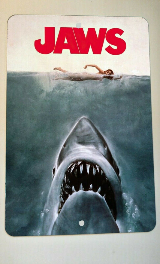 JAWS Horror Movie Poster Cover Art 8x12 Metal Wall Sign