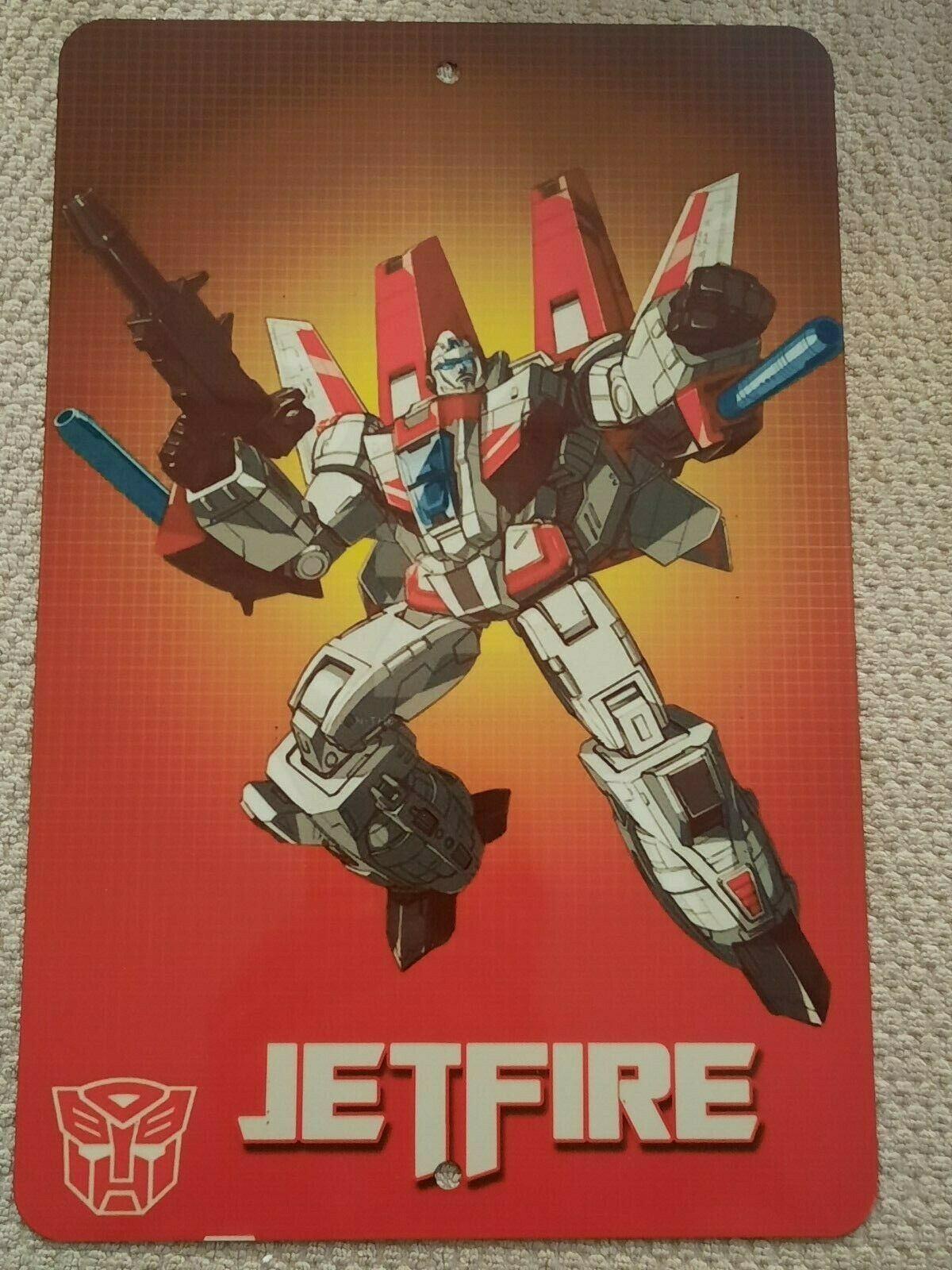 Transformers Jetfire Autobot 8x12 Metal Wall Sign