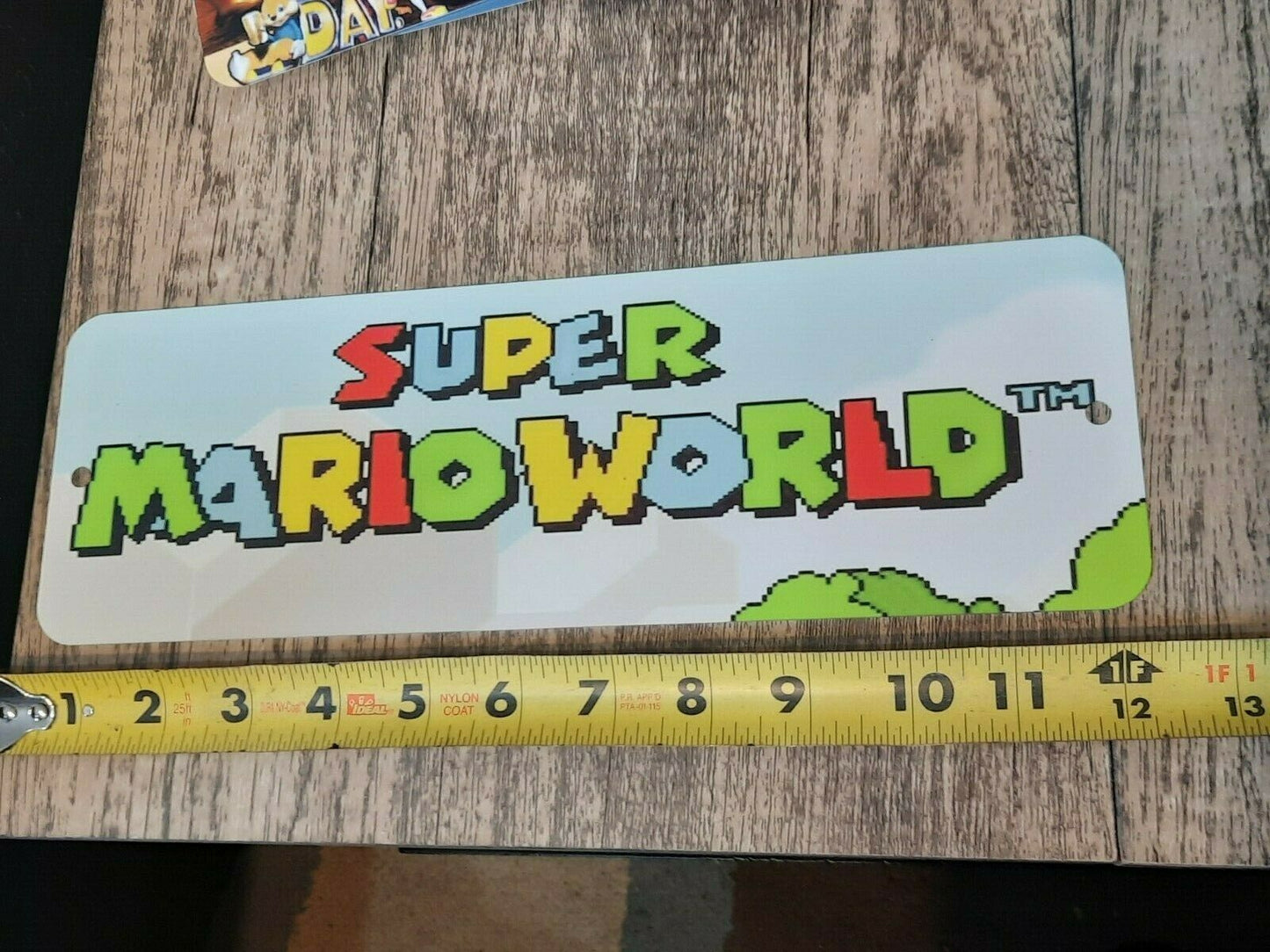 Super Mario World Classic Arcade Marquee Banner 4x12 Metal Wall Sign