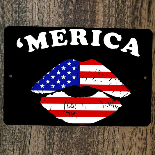 Love Kiss USA America 8x12 Metal Wall Sign Poster July 4th