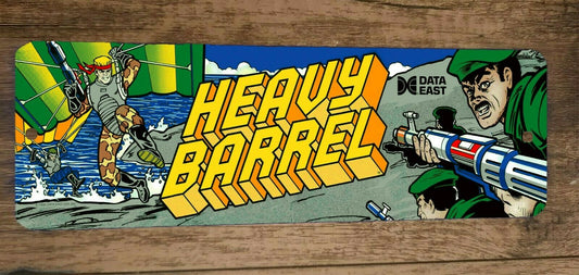 Heavy Barrel Classic Video Game Arcade Marquee Banner 4x12 Metal Wall Sign Retro 80s