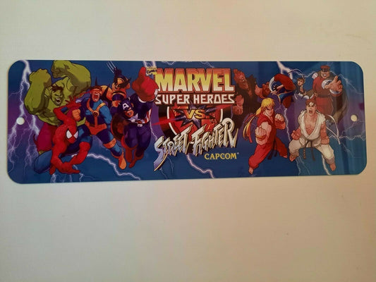 Marvel Super Heroes vs Street Fighter Arcade Marquee 4x12 Metal Wall Sign Fighting Video Game