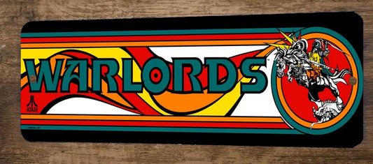 Warlords Arcade 4x12 Metal Wall Video Game Sign