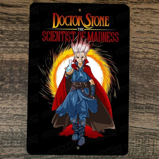 Doctor Stone Scientist of Madness 8x12 Metal Wall Strange Anime Sign