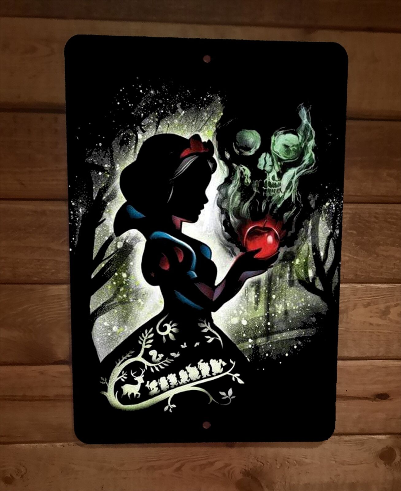 The Poisoned Apple Snow White 8x12 Metal Wall Sign