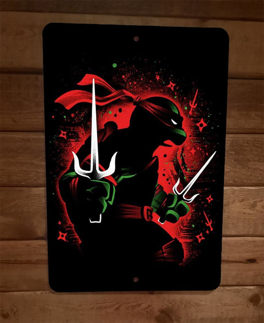 Red Ninja Turtle With Sais Raphael 8x12 Metal Wall Sign Poster TMNT