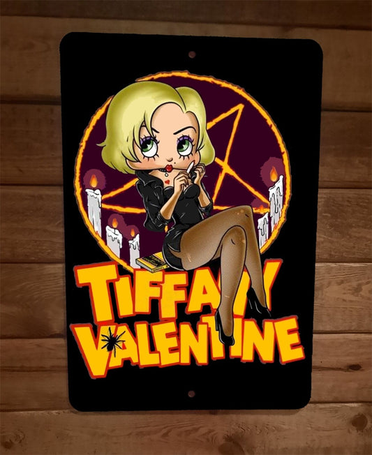 Tiffany Valentine Witch Cartoon Halloween 8x12 Metal Wall Sign