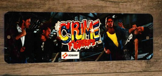 Crime Fighters Video Game Arcade 4x12 Metal Wall Sign Marquee Banner Retro 80s