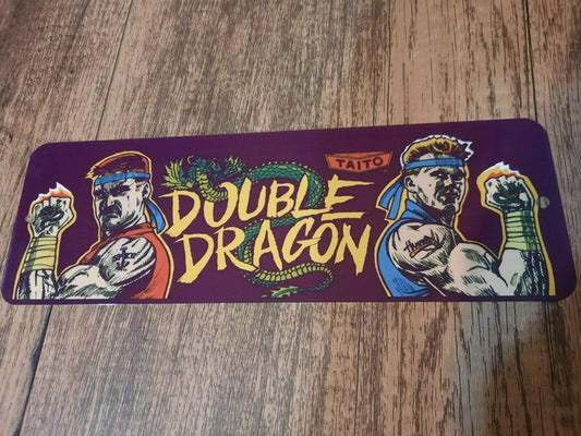 Double Dragon Classic Arcade Video Game Marquee Banner 4x12 Metal Wall Sign Retro 80s