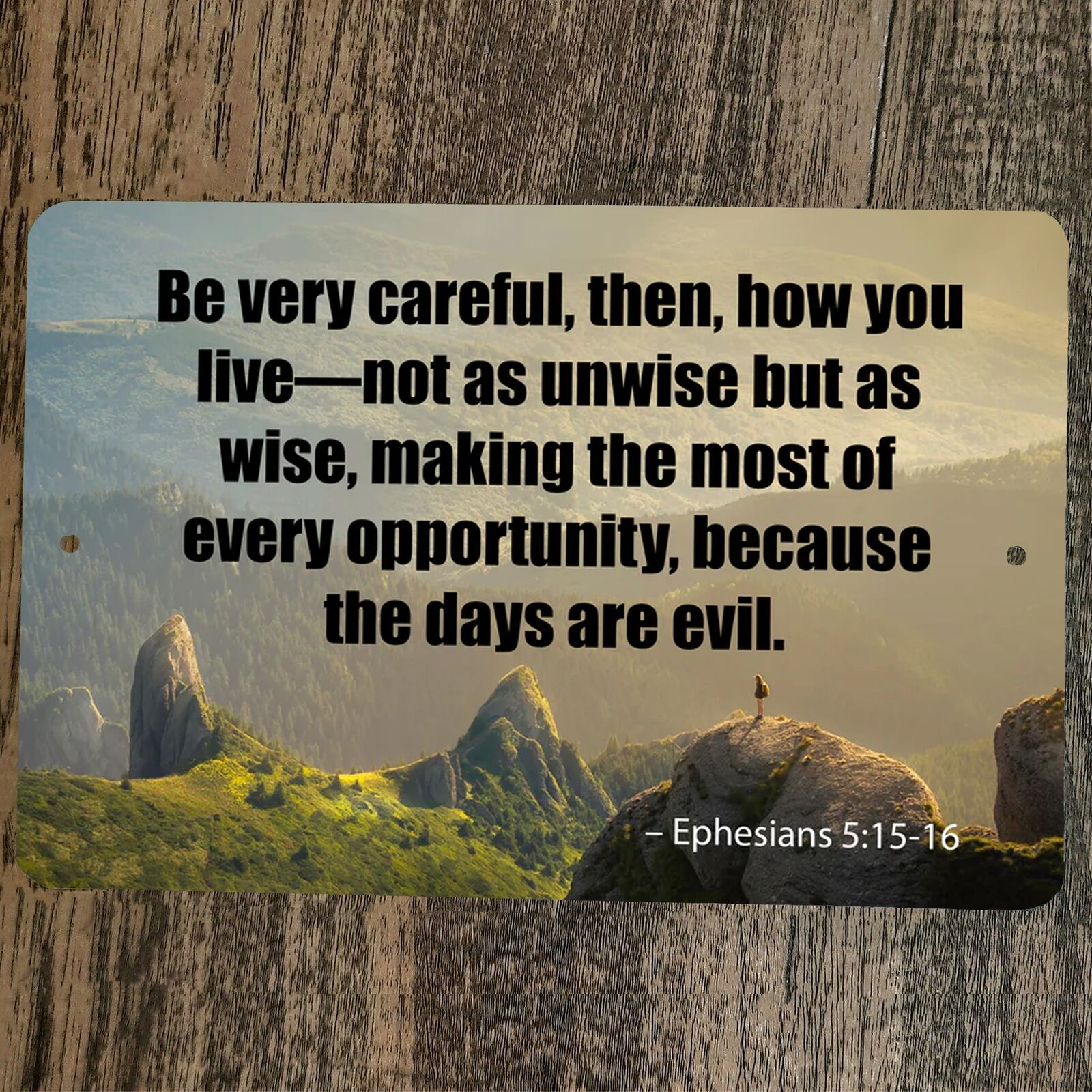 Ephesians 5:15 Bible Verse Be Very Careful How You Live 8x12 Metal Wal ...