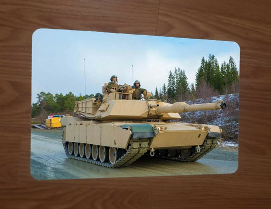 USMC M1A1 Abrams Tank 8x12 Metal Wall Sign United States Marines