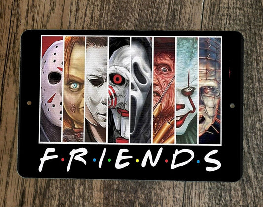 Horror Halloween Friends Icons 8x12 Metal Wall Sign Poster