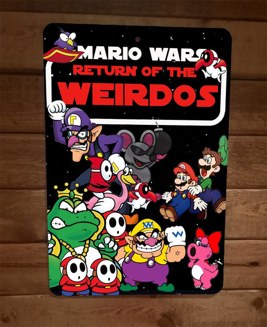Mario Star Wars Episode VI Return of the Weirdos 8x12 Metal Arcade Wall Sign