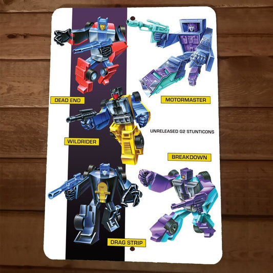 Stunticons G2 Unreleased 8x12 Metal Wall Sign Poster Transformers