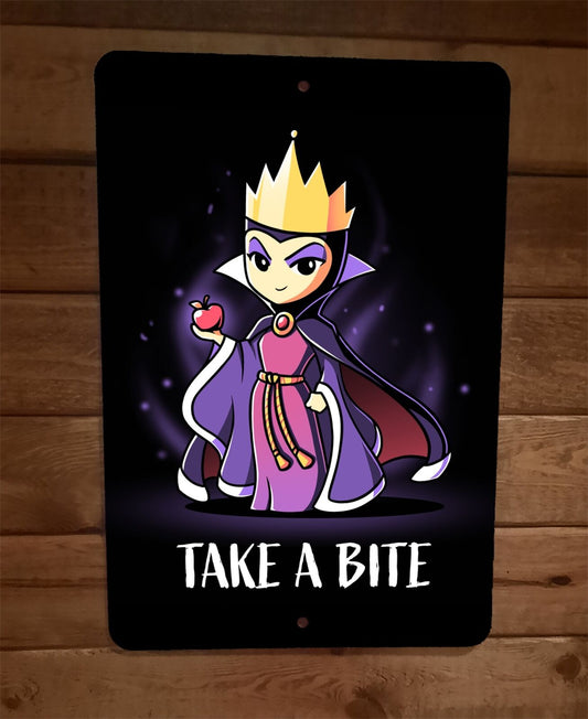 Take a Bite Evil Queen 8x12 Metal Wall Sign Poster Snow Grimhilde White