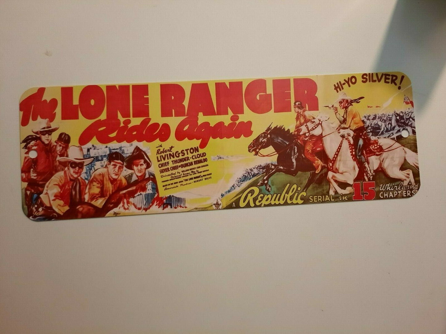 The Lone Ranger Rides Again Movie Banner Marquee 4x12 Metal Wall Sign